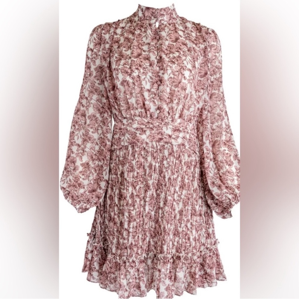 Ivy City Co Brynley Dress Pink Floral Long Sleeve Smocked Ruffle Hem NWT 3X